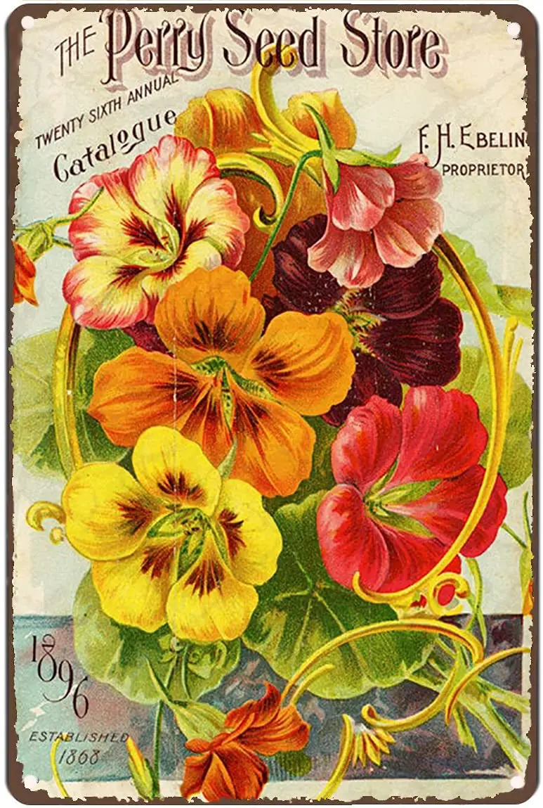 Metal Tin Retro Sign Vintage Flowers Art Print/Poster Garden Horticulture Advertising Kitchen Home Decor Nature Floral Bar  sign