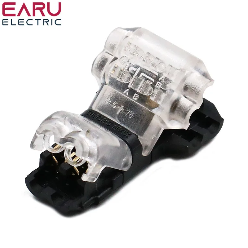 5/10Pcs/lot 2 Pin 2 Way 300v 10a Universal Compact Wire Wiring Connector T SHAPE Conductor Terminal Block With Lever AWG 18-24