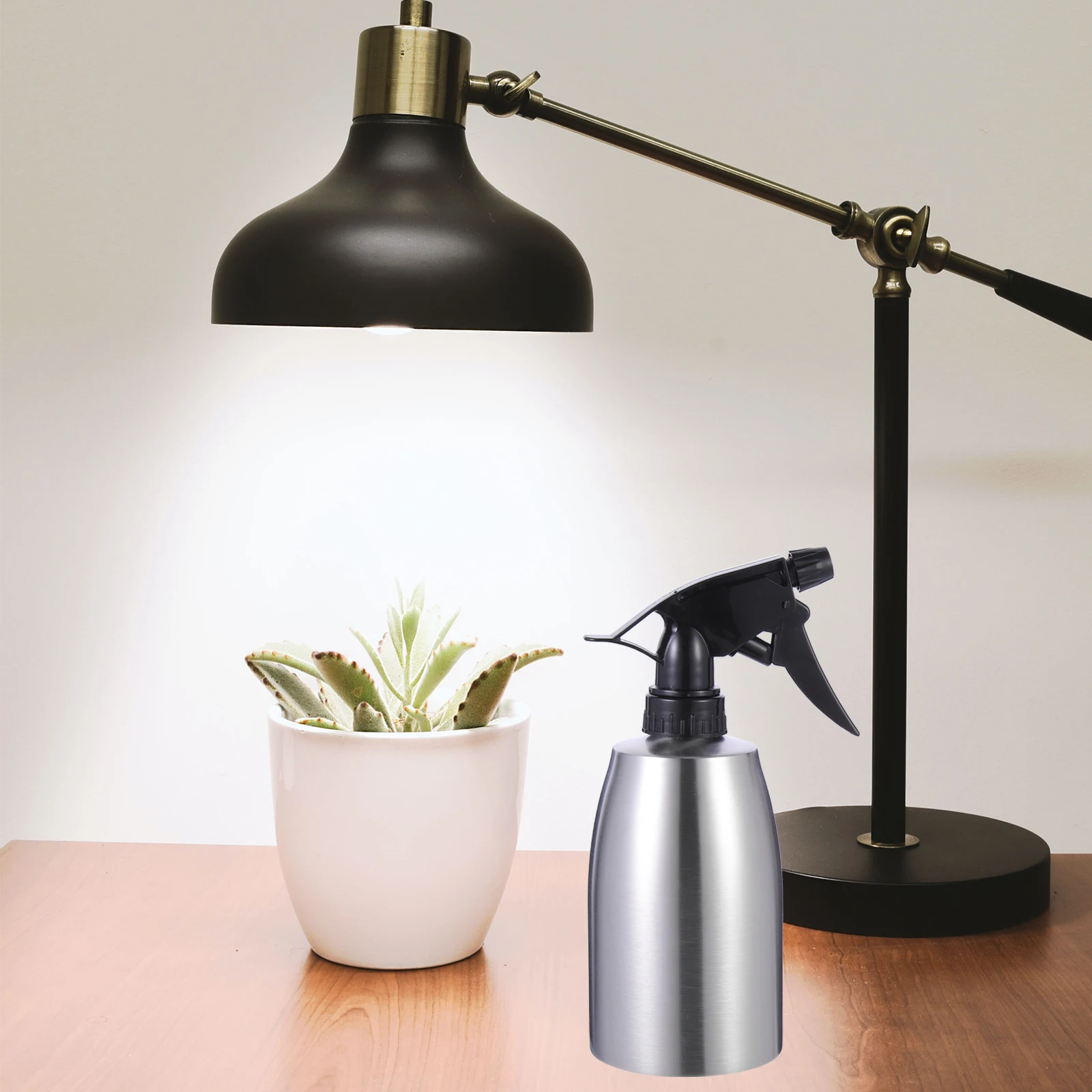 

Stainless Steel Hand Press Watering Spray Bottle Practical Flower Sprayer for Home Garden Succulent Plant Misting Can Durable