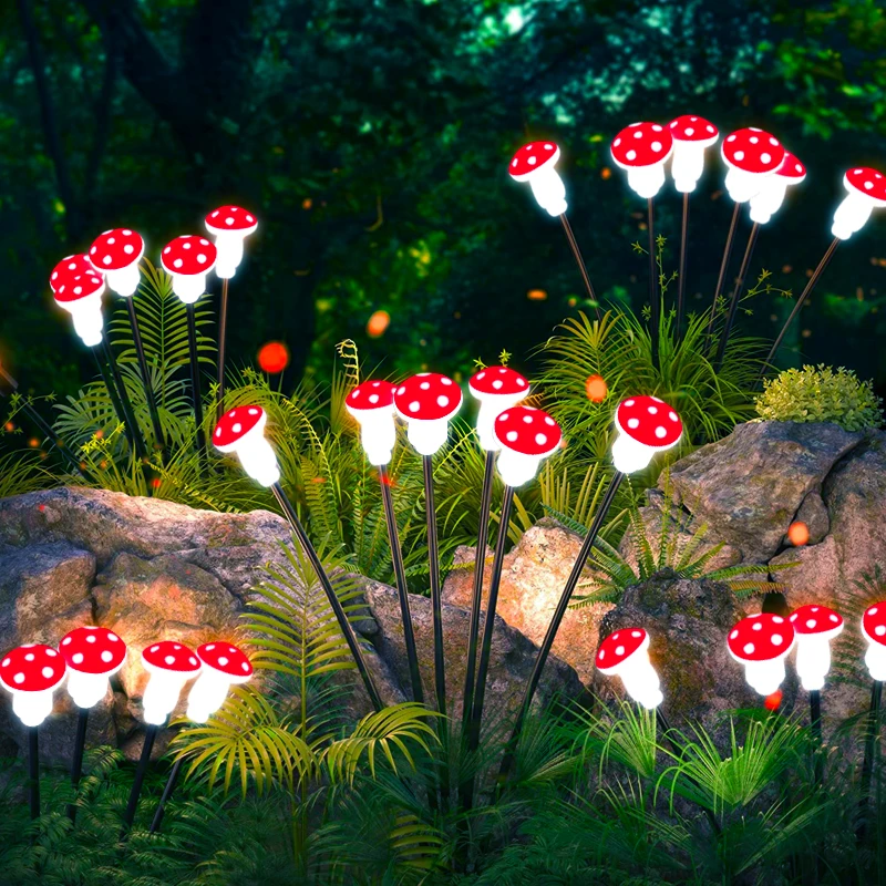 

Solar Sway Lights 6LED Outdoor Waterproof Firefly Mushroom Pathway Solar Lamp Garden Lawn Yard Patio Decor Light