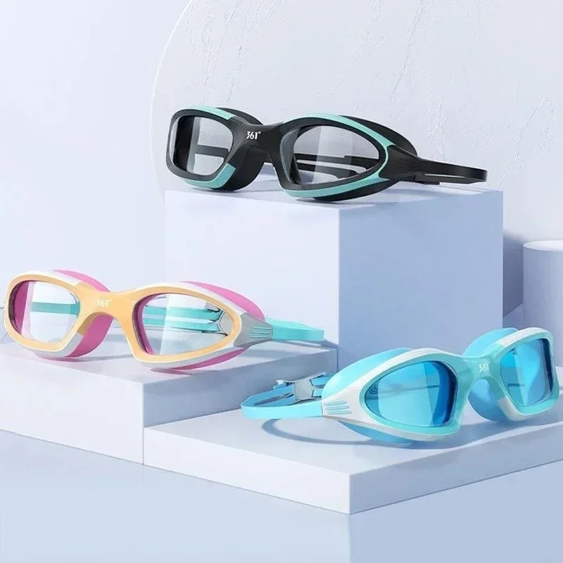 Professionelle Schwimmbrille, HD, wasserdicht, beschlagfrei, Silikon-Badekappe, Wasserrennen, Sportausrüstung für Männer und Frauen