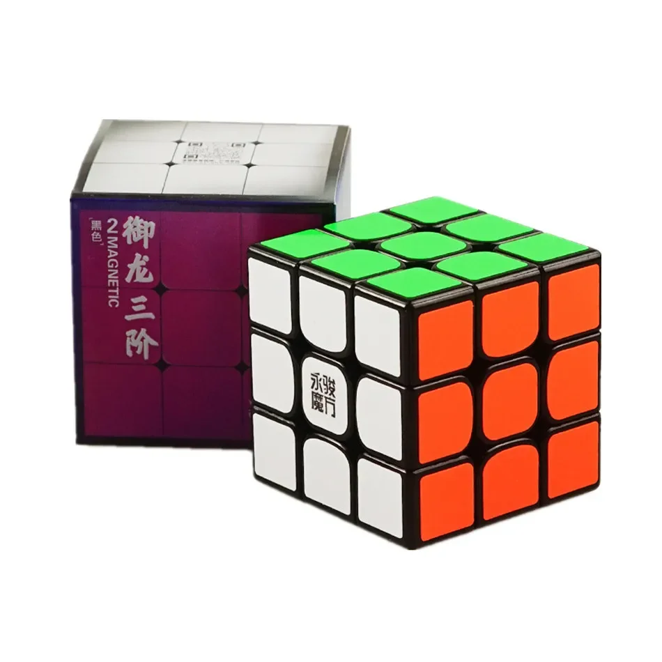 [ECube] YJ Yulong V2 M 3x3 Cubo di velocità nero e senza adesivo YJ 2 M Cubo Magico magnetico Puzzle Cubo Magico per bambini bambini