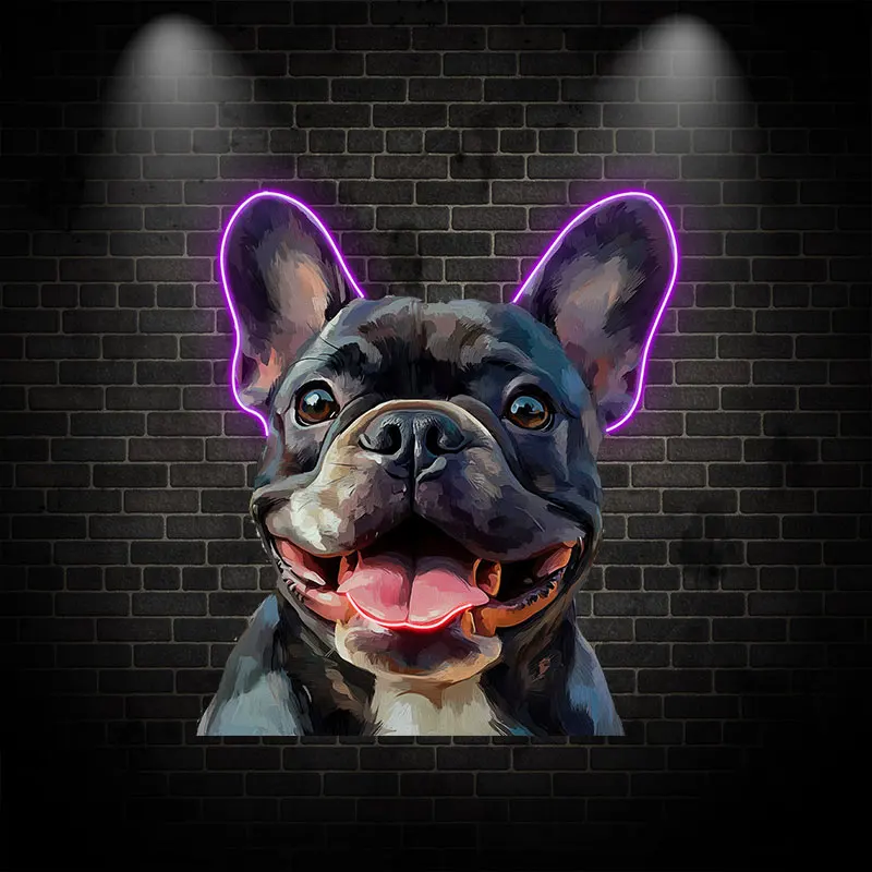 Pet French Bulldog Wall Hanging Decor Custom LED Neon Sign