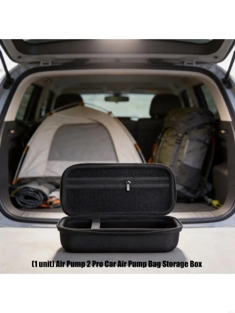 Vehicle Travel Carrying Case for Portable Inflator, Hard Shell with Interior Pocket, Side Handle and Main Compartment for Daily
