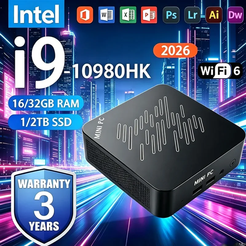 新型ミニpc-core-i9-10980hk-16gb-32gb-ram-1tb-2tb大容量ssd-高画質4k-hd-ゲーム・オフィスデスクトップデバイス