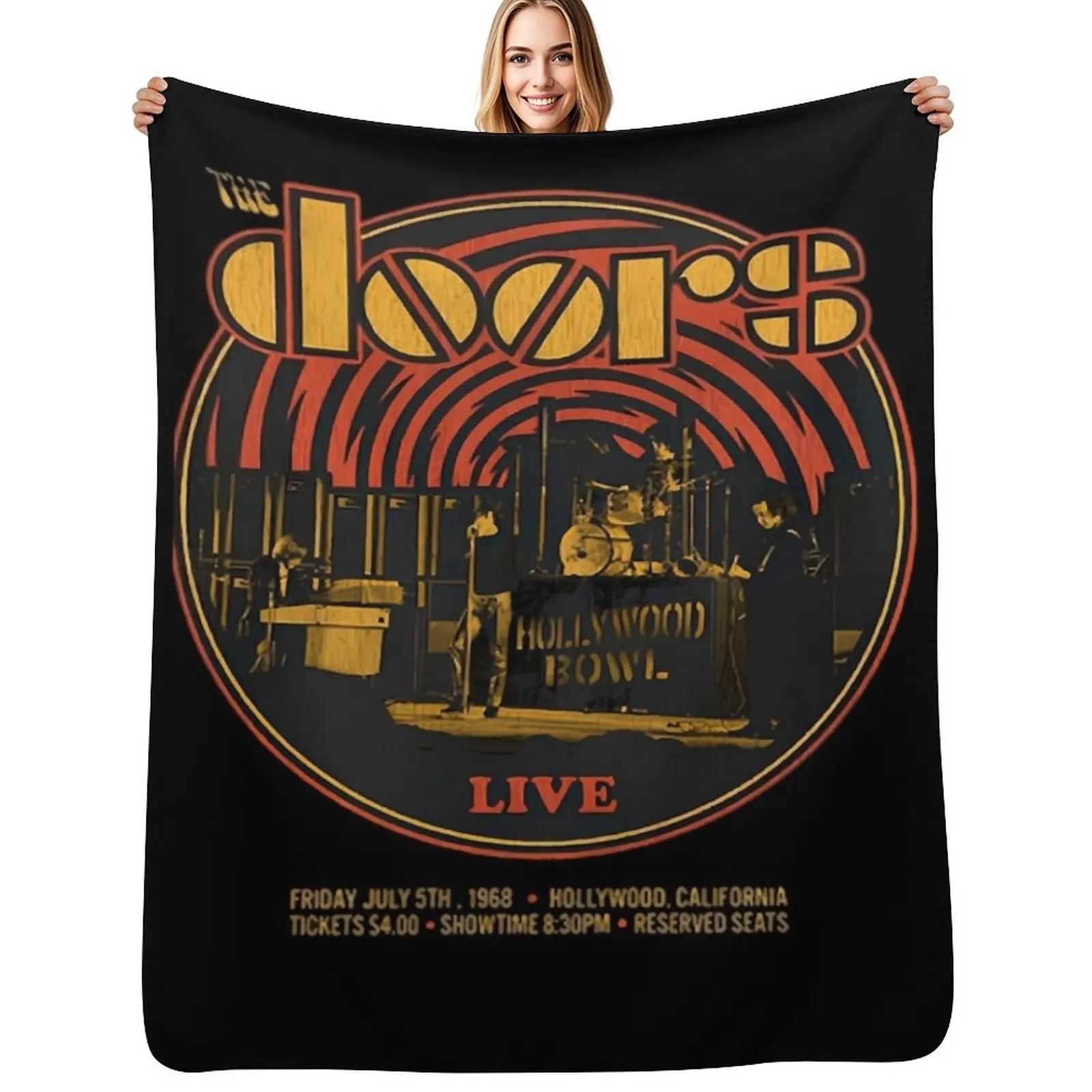 

The Morrison Vintage Band Setup For Fans Throw Blanket Travel Size Cozy Blanket for Plane Train