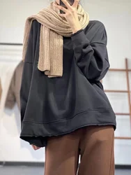 Thickened Fleece Half High Collar Sweatshirt Women's Printed Casual Outerwear Autumn Winter Loose Fit Long Sleeve Zipper