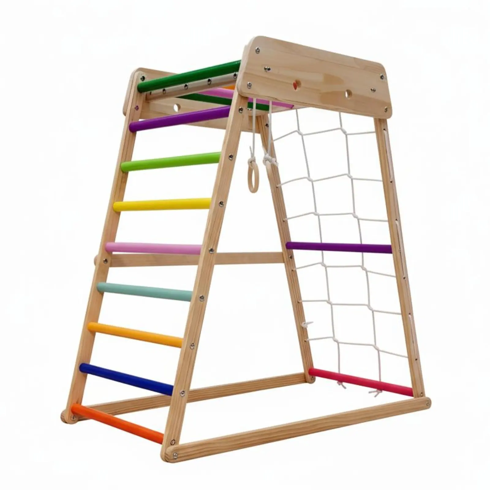 

Детский игровой комплекс из массива дерева, набор для игр в помещении, комбинация горки и качелей, красочный домашний спортзал для детей