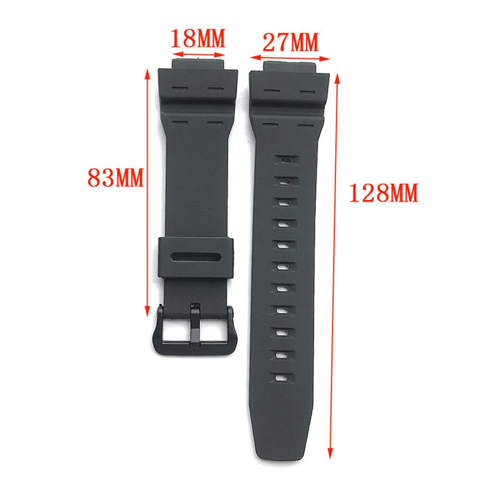 18MM matte black strap for AE-1500WH W-737 DW-291 WS1500 resin Sports waterproof band