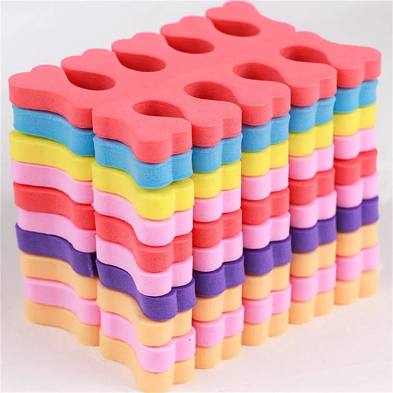 50/100/200 قطعة فواصل طلاء الأظافر البيج الإسفنج إصبع تو فواصل مسمار أداة فنية قدم الرعاية مانيكير باديكير أداة