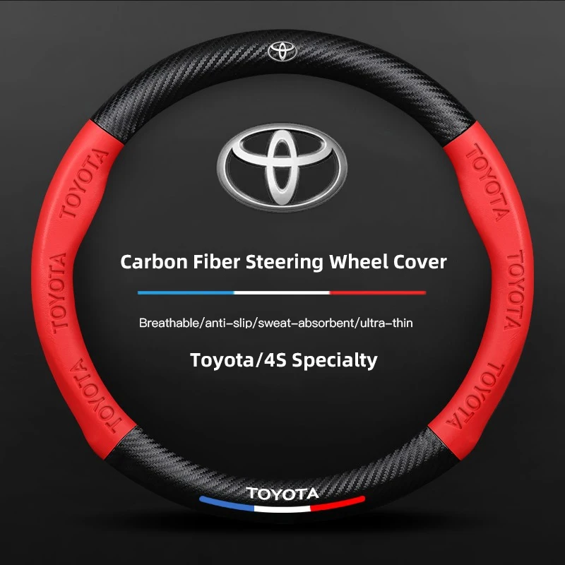 1Pcs Car Steering Wheel Cover Anti Slip Protection Shell For Toyota 86 Mirai Supra Prado Alphard Vellfire Crown Sequoia Venza Av