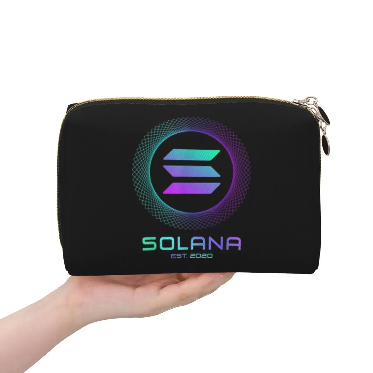 Solana Cryptocurrency - Solana SOL Women Cosmetic Bags Travel Makeup Organizer Pouch Toiletry Storage Dopp Kit Box