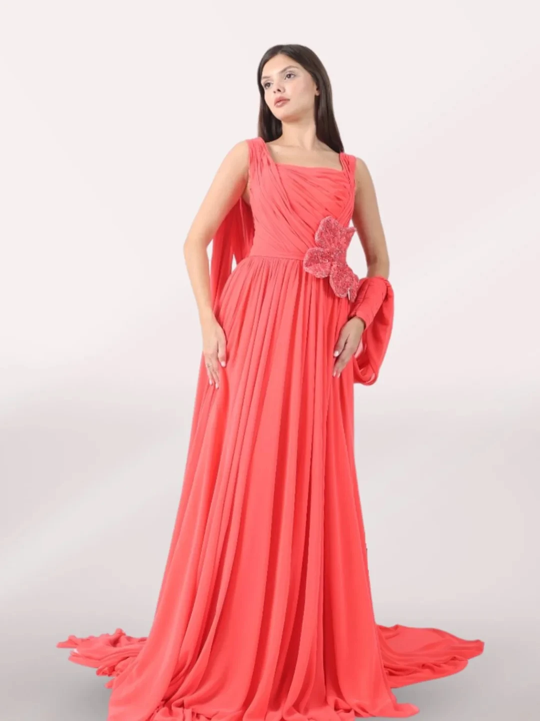 Customized A-Line Spaghetti Straps Sleeveless Elegant Evening Dress Delicate Bespoke Occasion Gowns Fashion Celebrity Gowns