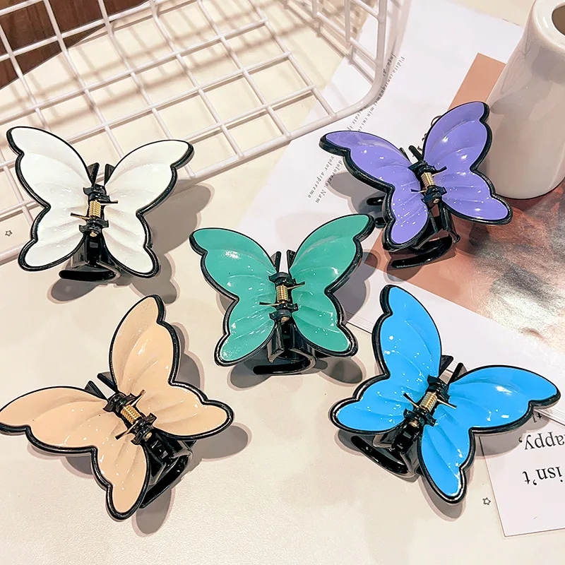 

Retro super fairy French acrylic butterfly grab clip sweet high-end niche design temperament shark clip top clip