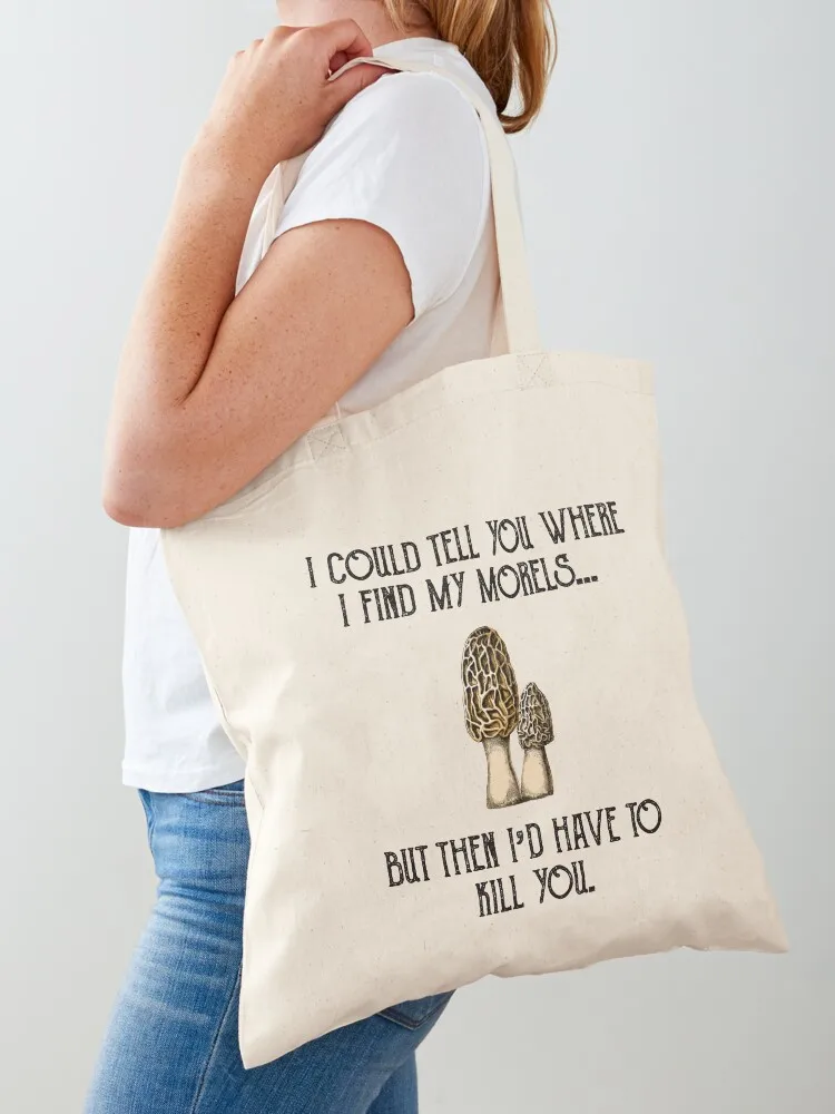 

Morel Mushroom Hunter Funny Foraging Tote Bag large tote bag tote bag women Women's Shopping bags