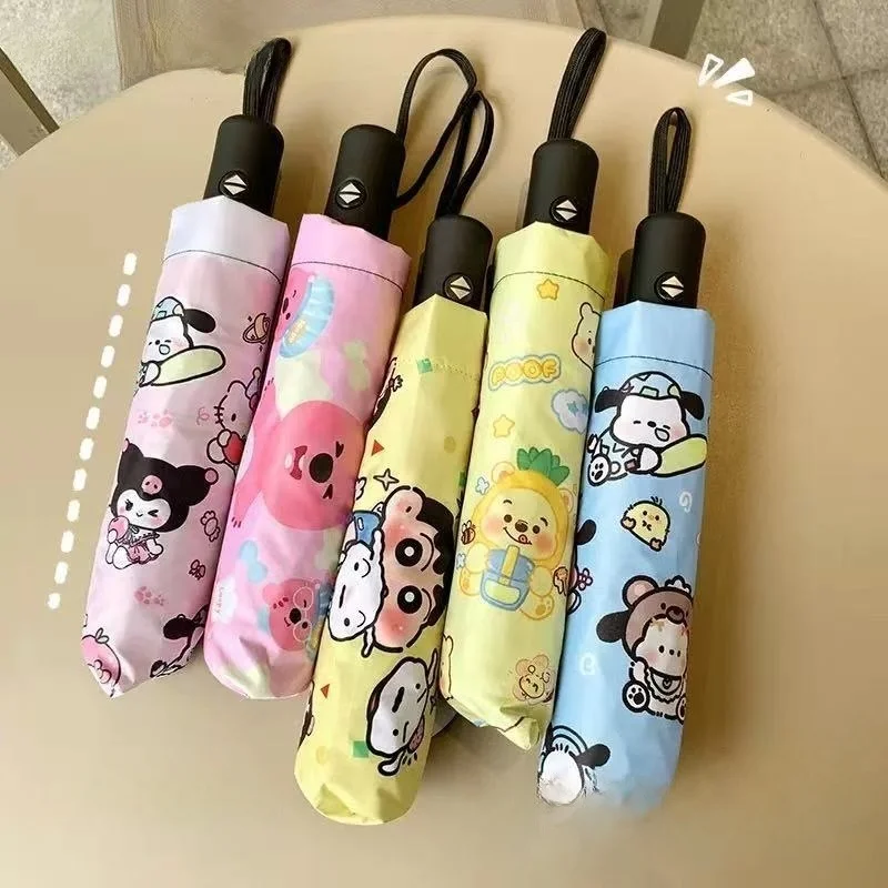 Sanrio Kulomi parasol sunshade umbrella fully automatic sun umbrella dual-purpose ultraviolet vinyl sun protection cute