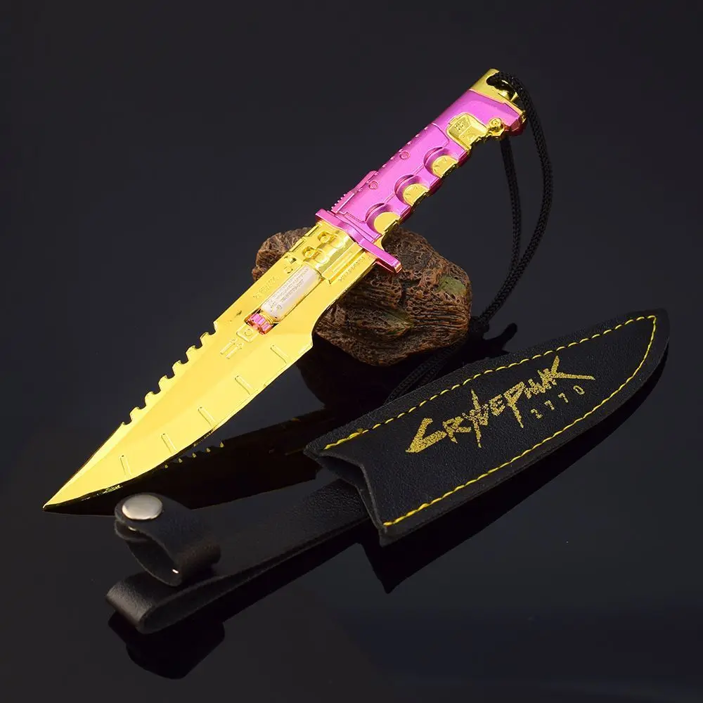 19cm Cyberpunk Dagger 2077 Game Peripheral Headhunting Weapon Model Zinc Alloy Non-Cutting Toy Cosplay Property Gift For Boy