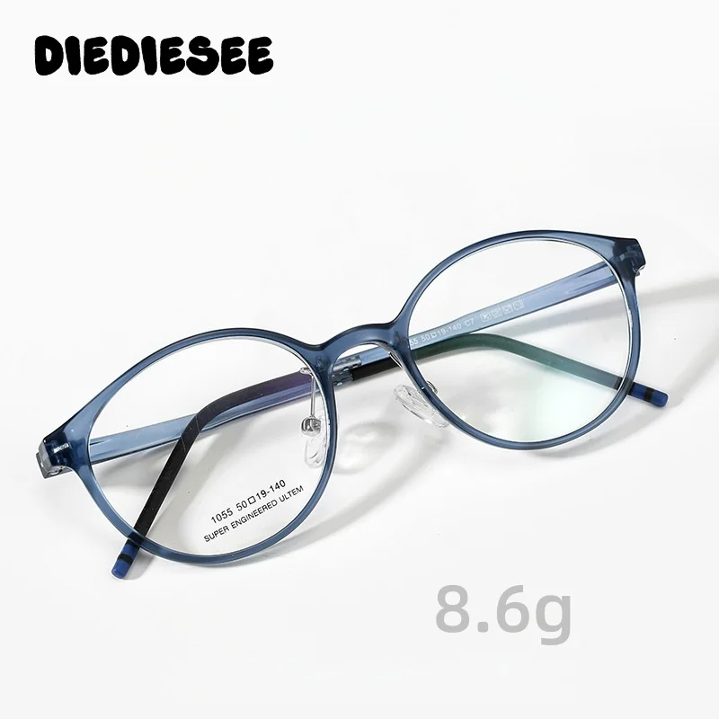 

DIEDIESEE High Quality Tungsten Carbon Plastic Steel Round Frame Men's And Women's Optical Prescription Glasses Frame 1055S