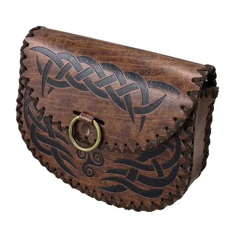 SN55Medievale rinascimentale vichingo pirata cosplay cintura marsupio marrone nero marsupio accessori per costumi donna Halloween Sui $ @ 1w