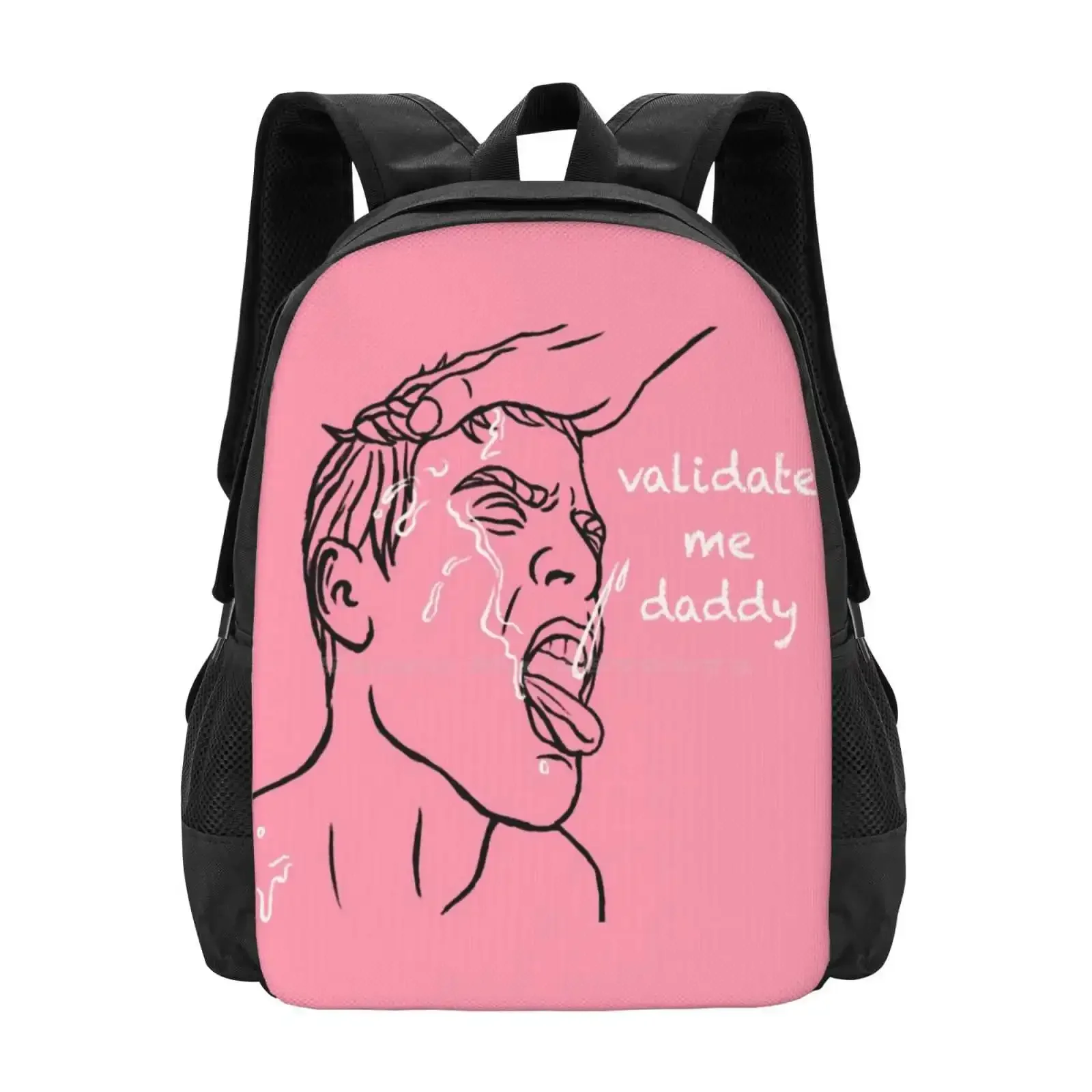 

Validate Me Daddy Hot Sale Schoolbag Backpack Fashion Bags Daddy Gay Nsfw Guy Men Facial Fun Text Twink