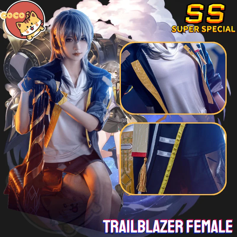 

CoCos-SS Game Honkai Star Rail Trailblazer Female Cosplay Costume Daily Royal Sister Fan Casual Short Skirt Suit and Female Wig