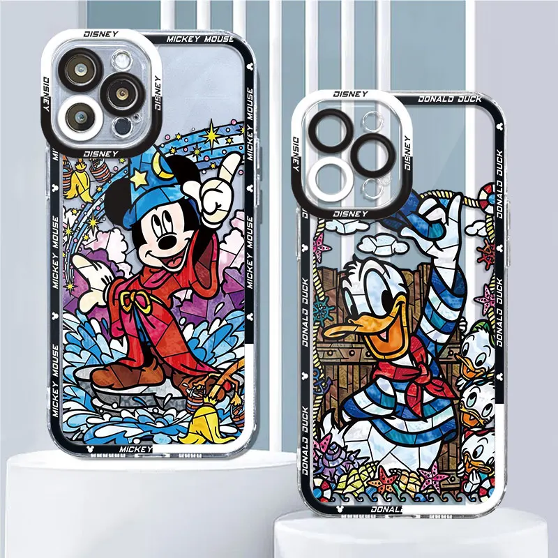 Clear Phone Case for iPhone 15 11 14 Pro Max 13 12 MINI XR X XS 8 7 6 6S Plus Funda Disney Mickey Minnie Mouse