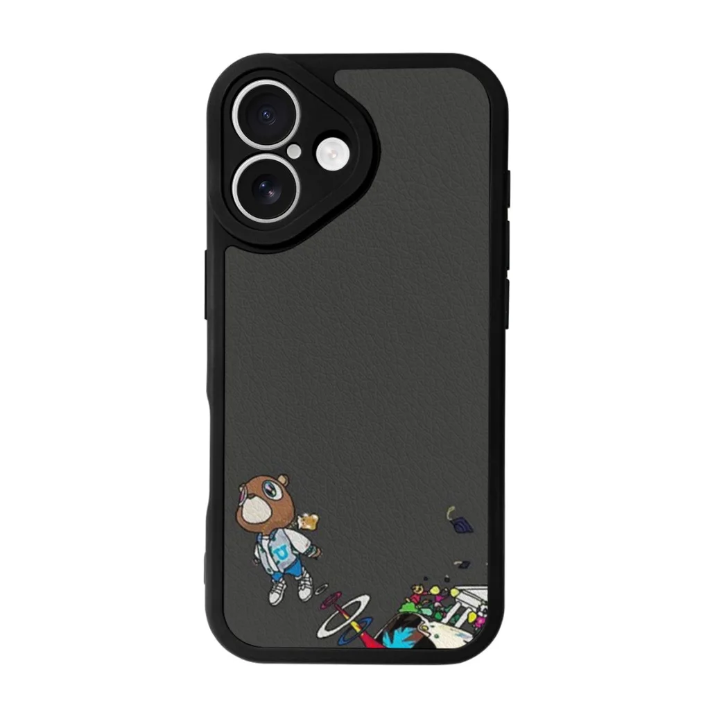 Phone Case For iPhone 16 Pro Max Plus Silicone Skin Case Kanye Graduation Bear