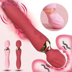 Consolador vibrador potente para mujer, varita con 10 modos, estimulador de clítoris, masajeador de Vagina y punto G, masturbador femenino, Juguetes sexuales para Adultos 18