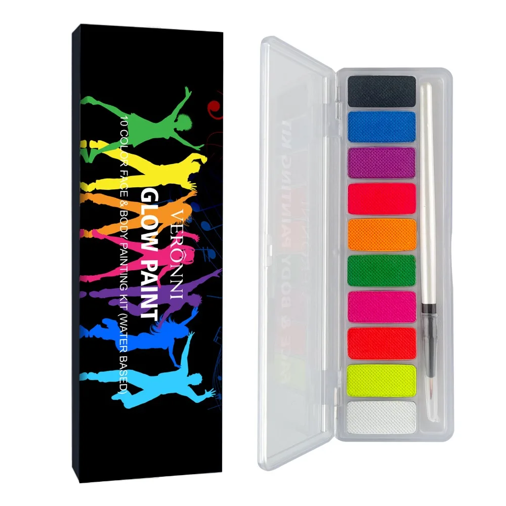

Multicolour Luminous Body Face Painting Kit Makeup Waterproof Luminous Body Art Painting Washable Easy To Clean