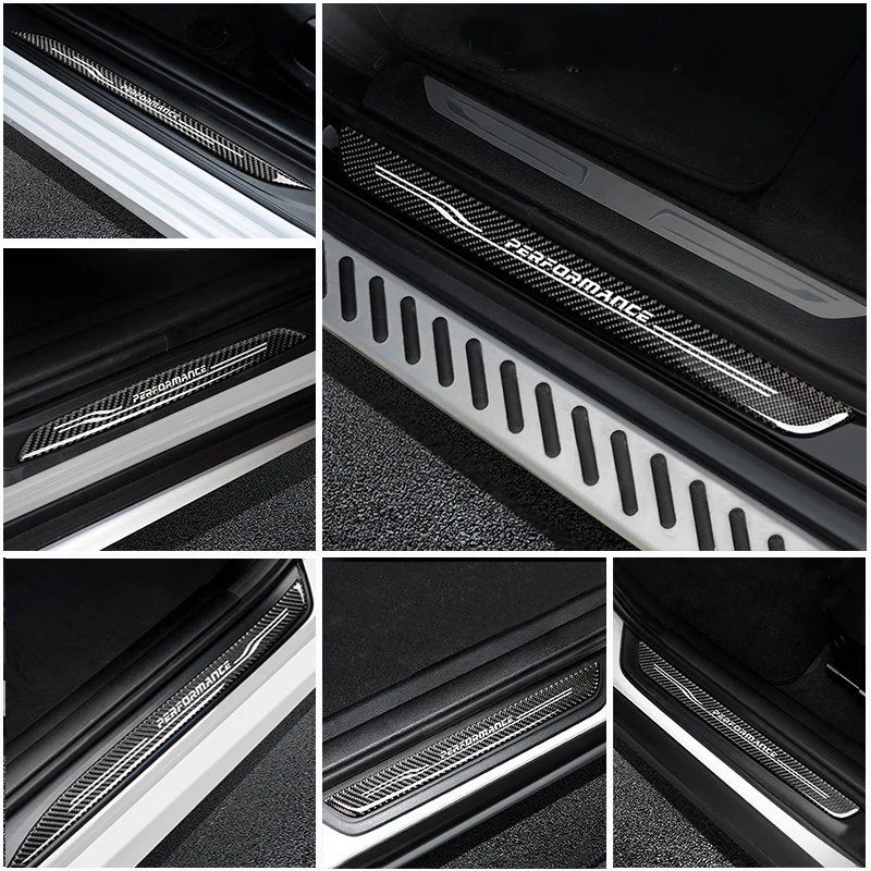 

Accessories Door Sill Scuff Plate Guards Carbon Fiber Door Sills Protector Sticker For BMW X1 X5 X6 F10 F20 F30 F34 E70 F25 F16