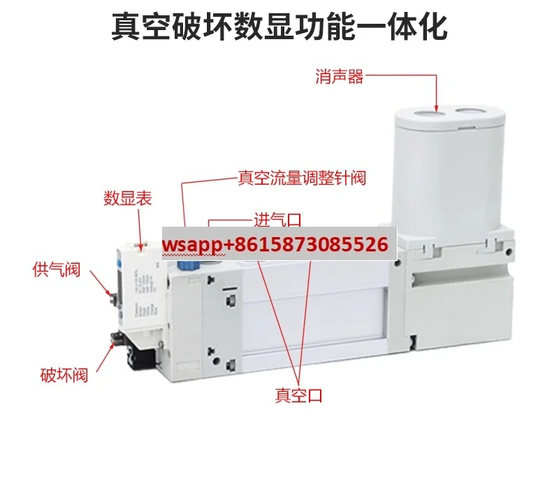 مولد فراغ شفط عالي متعدد المراحل مع معدل تدفق عالي ZL03/06H/L/M-04/06-GN/G-K15A/C-B
