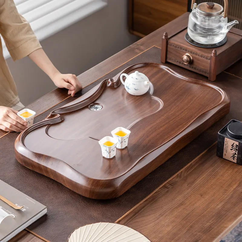 Valet Decorative Tea Tray Ceramic Serving Wooden Accessories Table Tea Tray Hospitality Tableware Bandeja Madera Home Products 4
