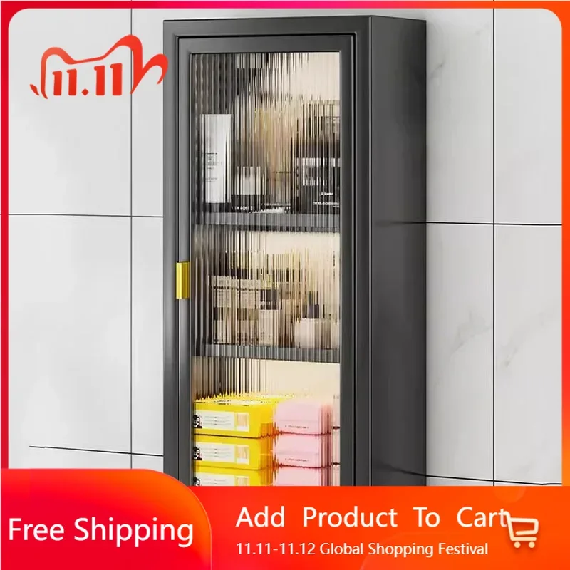 

Bathroom Makeup Toilet Cabinet Wall Mounted Space Saving Organizer Drilling Required Water Modern Mobiletto Bagno Room Furniture