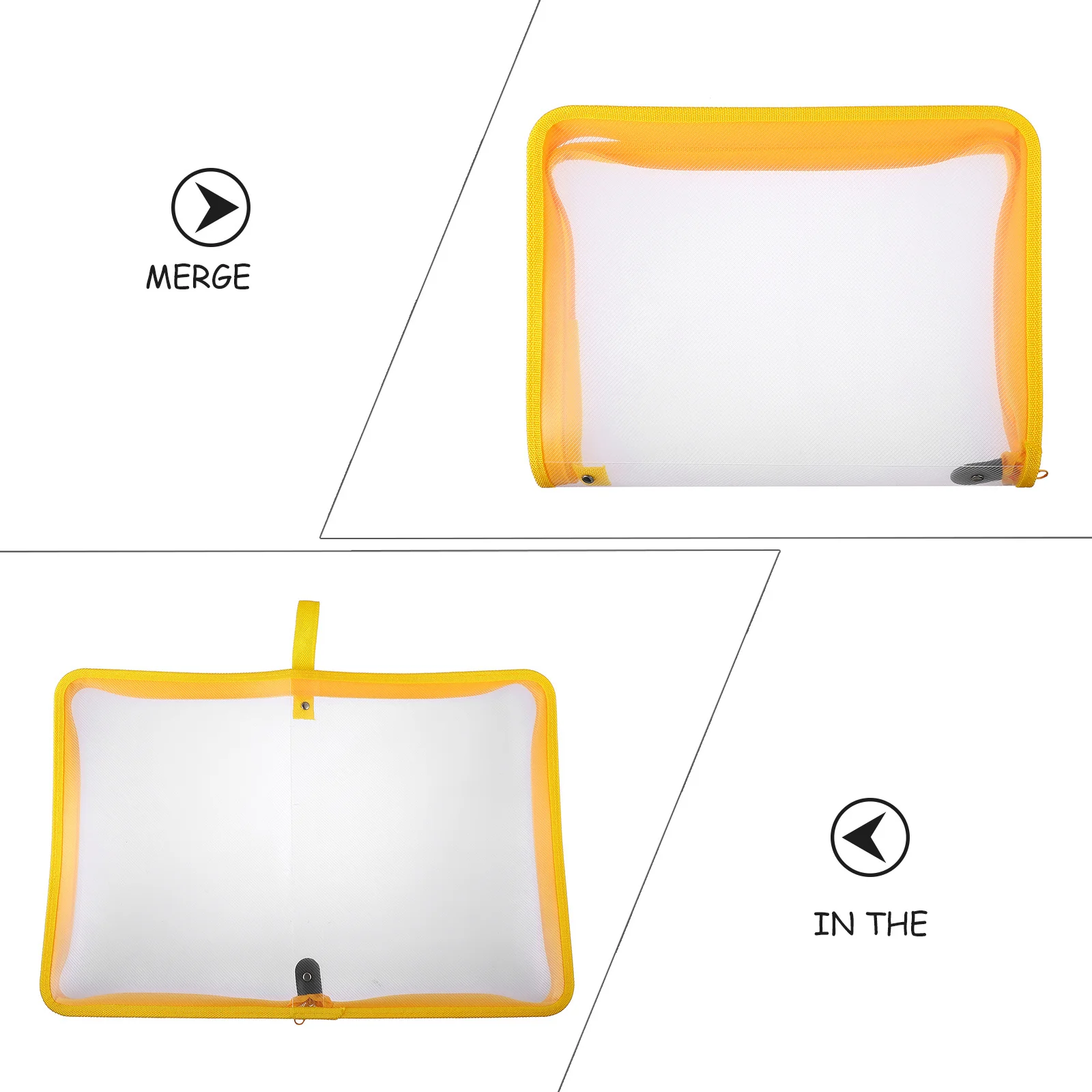 

1Pcs File Zipper Bag Transparent A4 Document Folder File Storage Pouch Office Business Travel Document Storage Bag