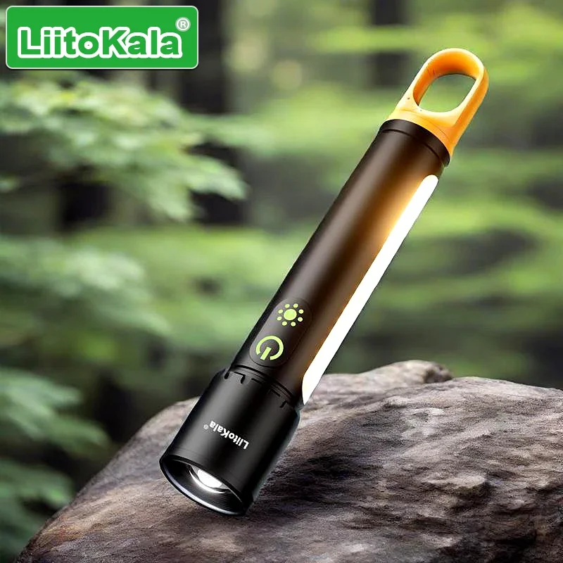 

LiitoKala новый фонарик с зумом LF-X725, 21700, аккумулятор 3500 мАч, зарядка типа C с боковым освещением, многофункциональный сильный свет для кемпинга