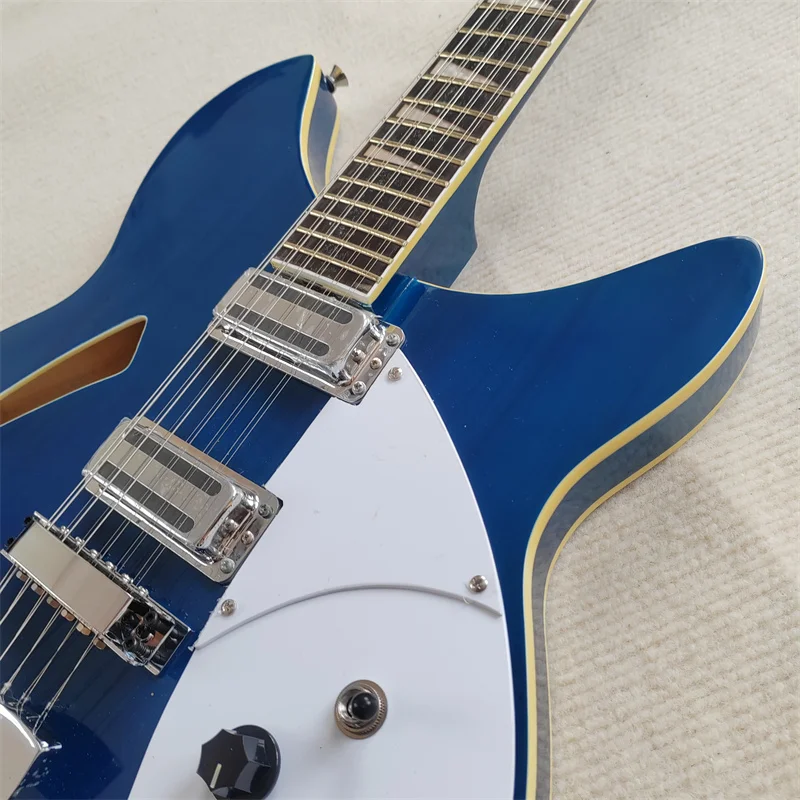 

12-струнная полая электрогитара из кленового шпона, удобный гриф, профессиональное воспроизведение, в наличии, бесплатная доставка