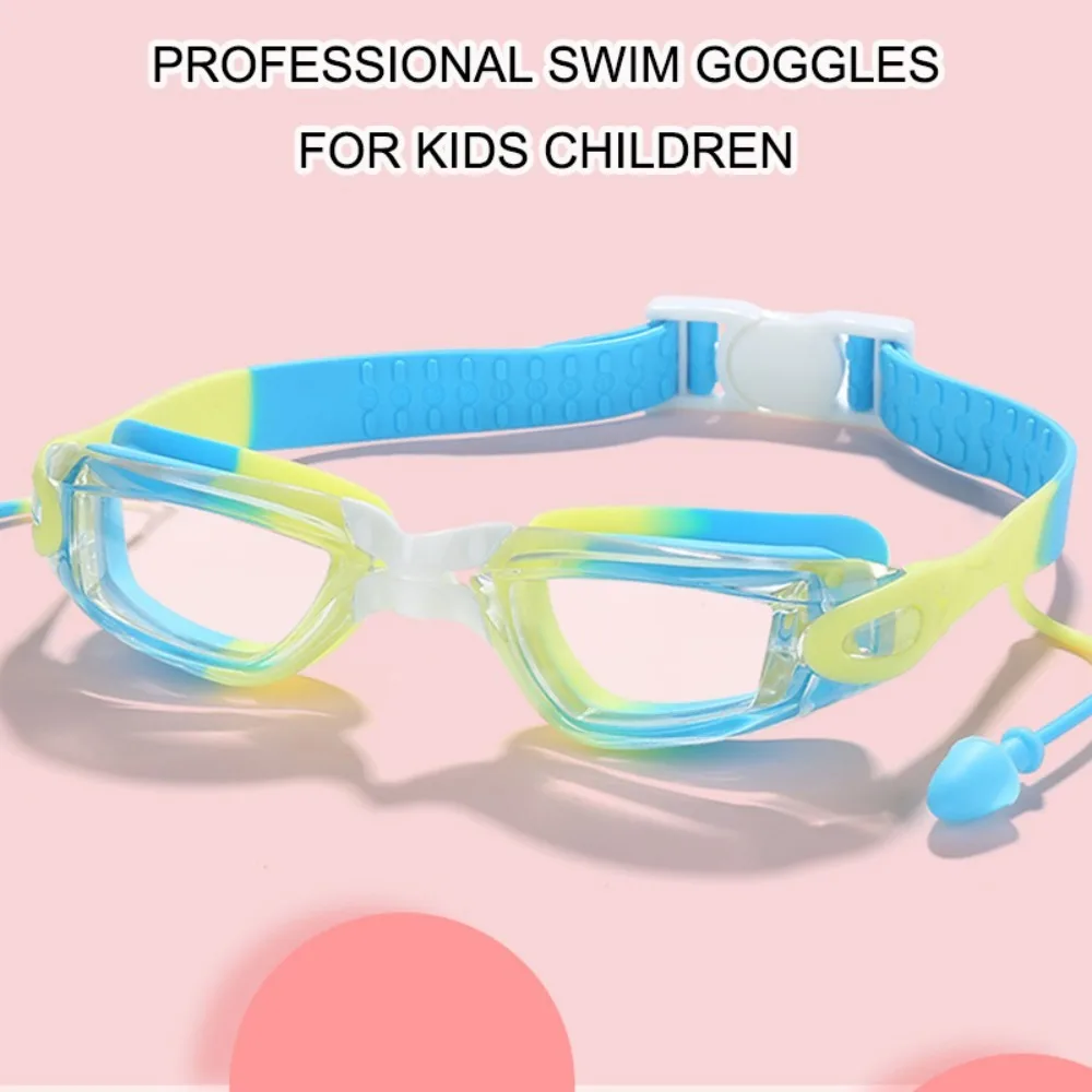 Lunettes de natation étanches à large vue avec bouchons d'oreille, lunettes de plongée HD en silicone, sports nautiques