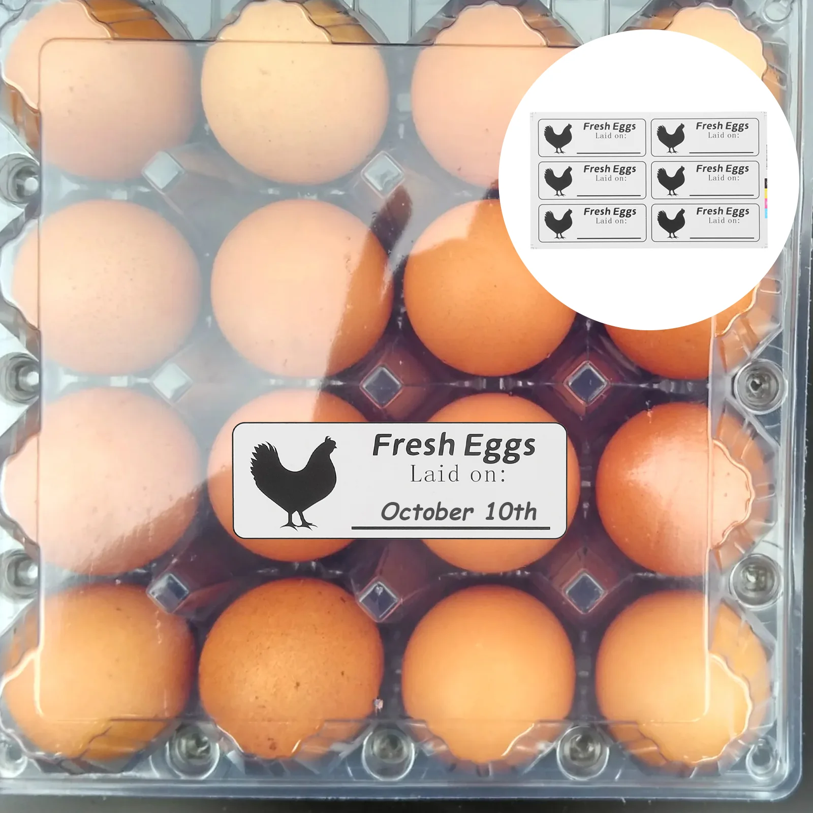 

40 Sheets Egg Date Label Chicken Carton Fresh Sign Stickers Eggs Produce Dates Farm