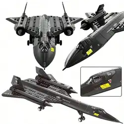 City Police SWAT SR-71 Blackbird Model Reconnaissance Aircraft Building Blocks Military Bricks Children Toys for 6+