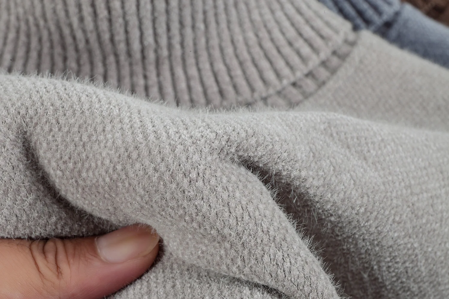Hochwertiger Herren-Pullover der Marke Paul Pony mit klassischer Stickerei, dickem Samt, Winter-Neuheit, warm, mit hohem Kragen, modisch, lässig, gestrickt – Detail 14