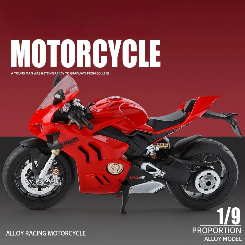 

1:9 V4S Alloy Motorcycle Model Ornament Toy Gift Diecast Alloy Car Model Collectible