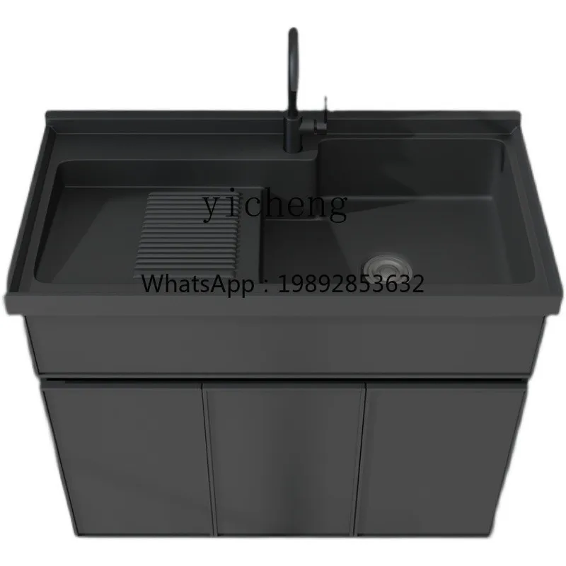 

FF Laundry Cabinet Balcony Household Basin Integrated Laundry Sink Single Cabinet Double Basin Laundry Pool