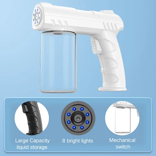 Imagen 2 del producto PULVERIZADOR de luz azul Nano para peluquero, nebulizador de vapor ultrasónico eléctrico USB inalámbrico, herramientas atomizadoras de jardín, 280Ml