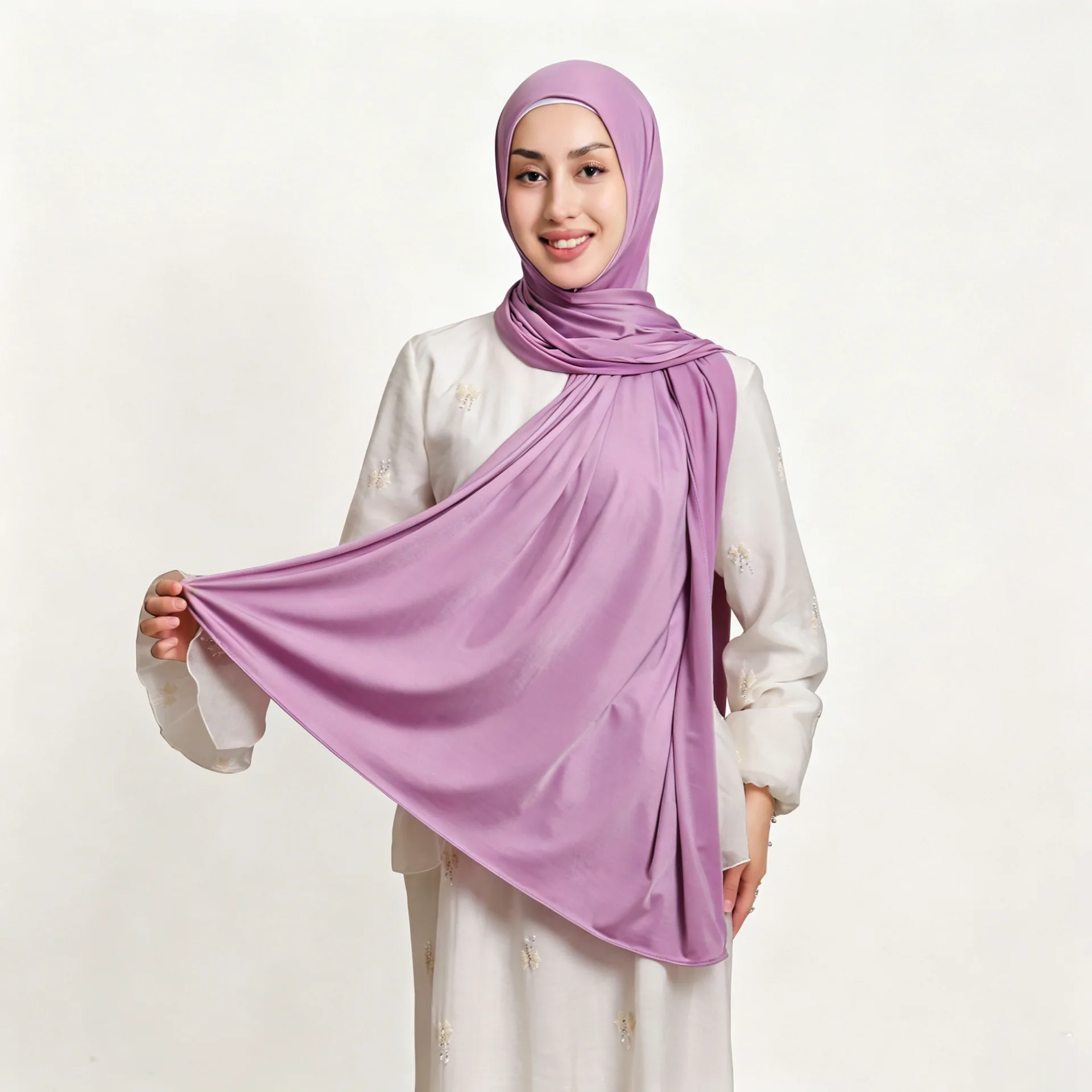 

Jersey Long Hijab Elastic Muslim Women Headscarf Islamic Prayer Turban Shawl Bandanas Headband Bufanda Foulard Turbante Mujer