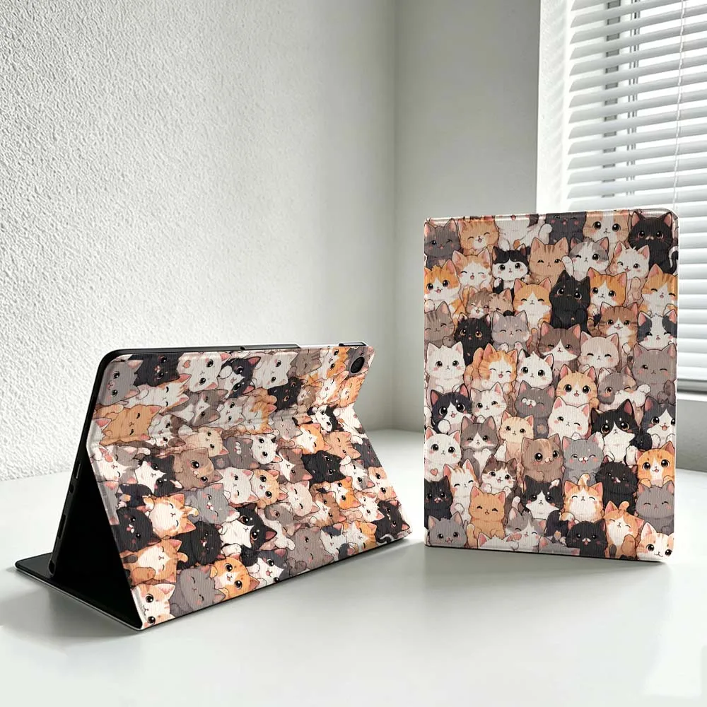 Cartoon Cute Cat Group Cover For Samsung Galaxy Tab S11 S10 S9 S8 S7 A11 A9 A8 Ultra Lite FE Plus Soft Inch Tablet Case
