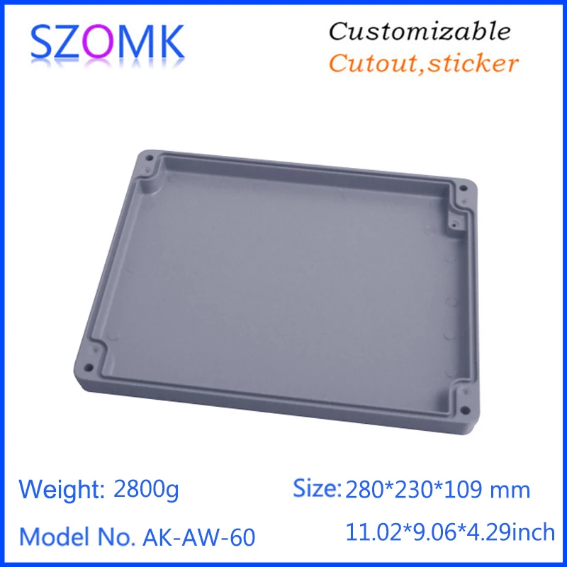 1Piece 280*230*109mm szomk aluminum enclosure electronics die casting waterproof junction box aluminum housing case