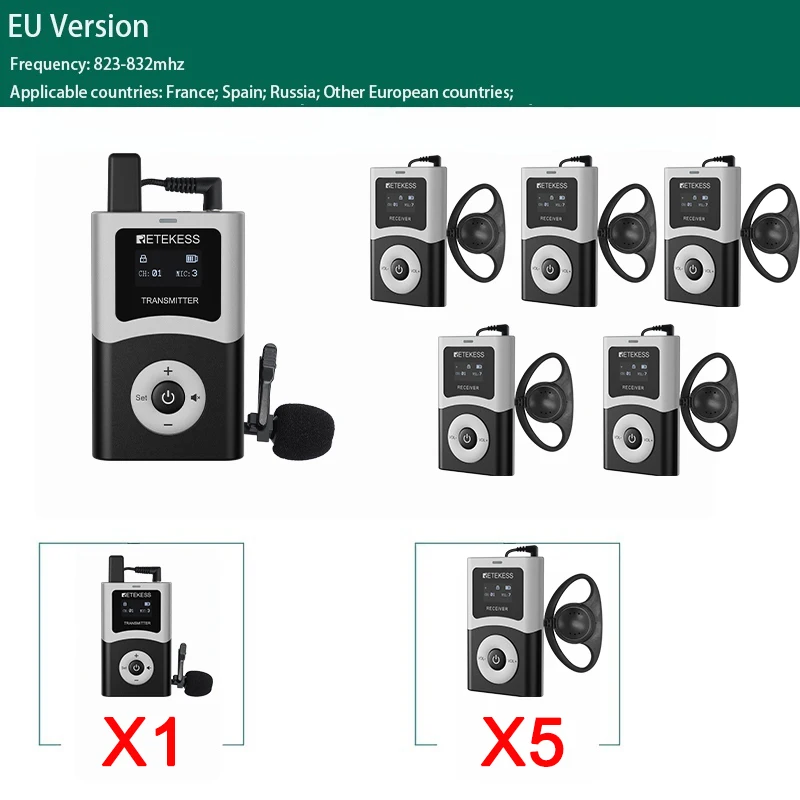 Retekess T130U Accessoires Draadloos Radiogids Systeem Draadloze Audio Zender, Ontvanger, Microfoon Voor Toerisme, Conferenties