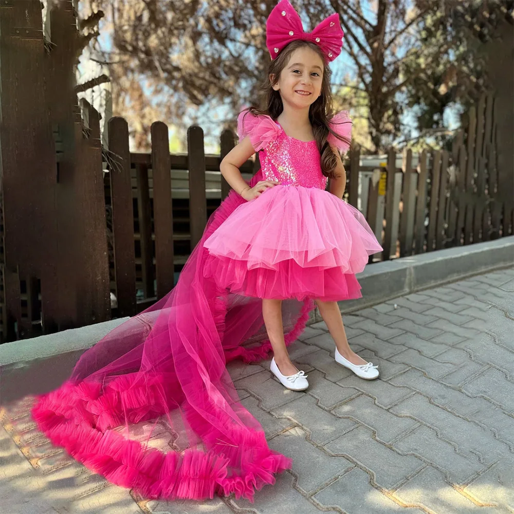 

Baby Girls Sequin Trailing Tail Party Dress Infant 2pcs Birthday Fluffy Costume Girl Fashion Lace Costume Toddler Christmas Gown