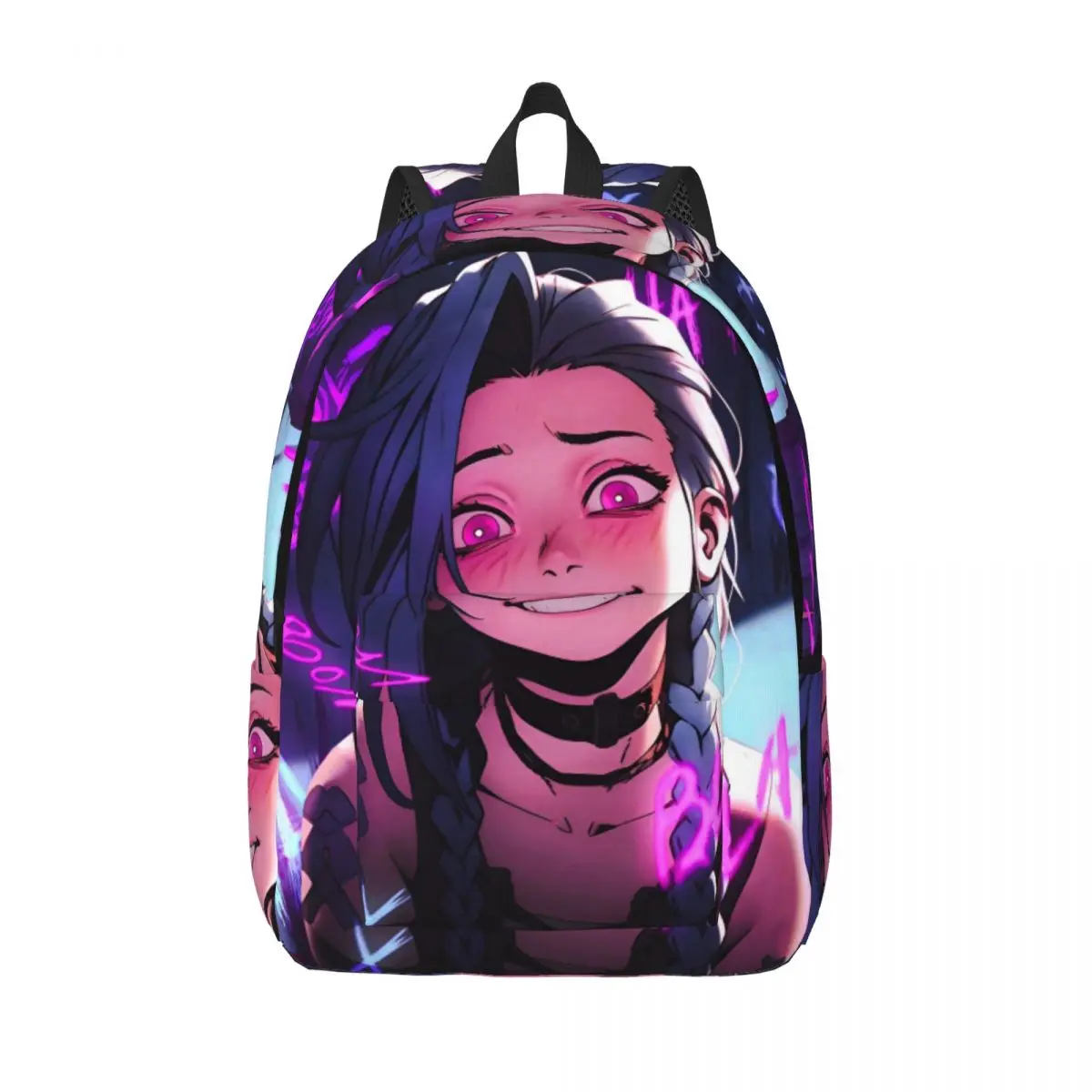 Jinx Anime Classical Backpack Gift Student Business Arcane Game Daypack for Men Women Laptop Computer Shoulder Bag