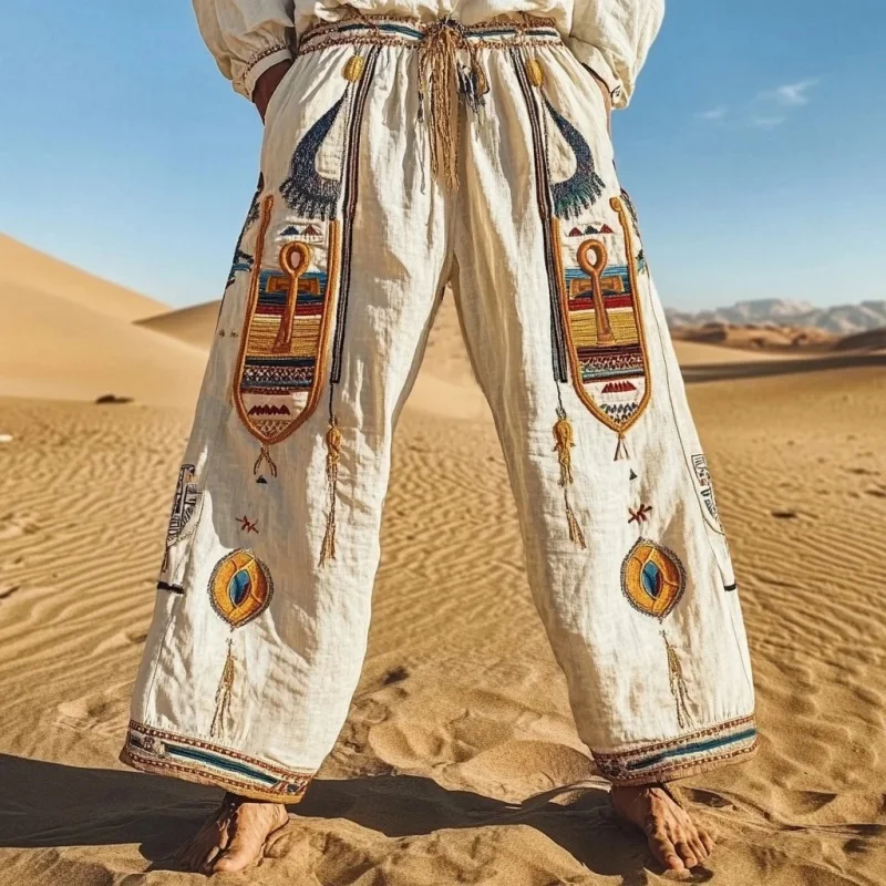 الرجال التقليدية الأفريقية العرقية الفن اللون الطوطم ثلاثية الأبعاد الطباعة الخريف عادية مستقيم الساق السراويل الصيف بناطيل الشواطئ S-5XL